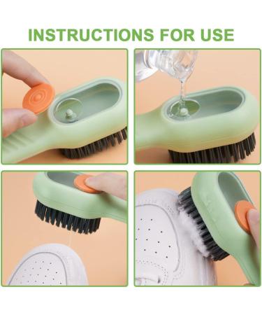 Flintronic Shoe Brushes with Soap Dispenser Automatic Liquid Adding Household Cleaning Tool Washing Brush for Clothes Shoes Easy Scrubbing Of Large Areas(Green Contain 1 Hook) 1 Pcs - Buy Online on GoSupps.com