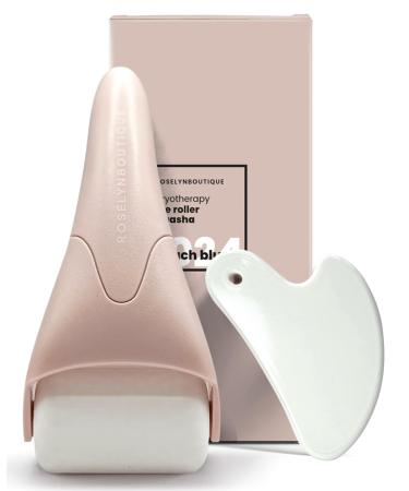 ROSELYNBOUTIQUE Ice Roller for Face Wrinkles Fine Lines Puffiness Stick Massager Facial Skin Care Tools Self Care Gifts for Men Women (White Beige)