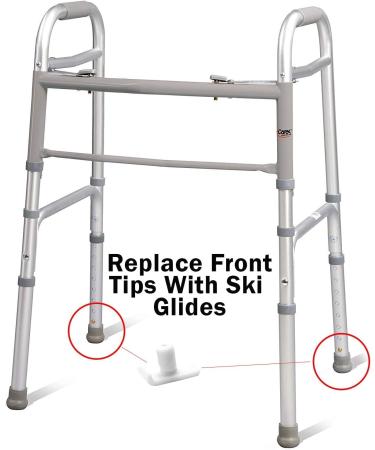 Carex Walker Glides - Universal Walker Skis Glides - Skis For Walkers Fits Most Walkers Includes 1 Pair(2 Glides) 1 1/8 Inch - Buy Online on GoSupps.com