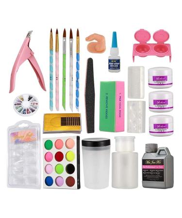Magic Skin Professional Nail Art Kit Acrylic Liquid and Powder Set Suitable Nail Gel Brushes Tools for DIY Home or Nail Salon