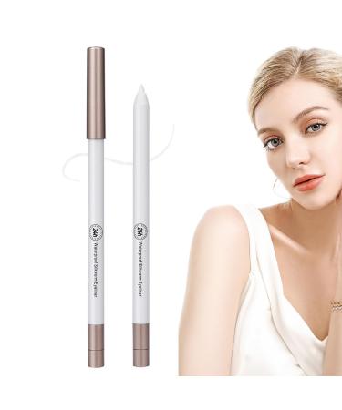 Whnbuij Long-lasting eyeliner women's pencil eyeliner | Quick-drying eyeliner pencil | Waterproof eyeliner pen with natural highlighter white eyeliner pencil makeup