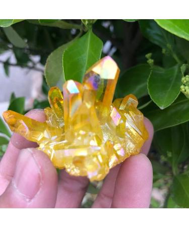 for 1pcs Orang Aura Quartz Crystal VUG Titanium Bismuth Silicon Cluster Rainbow PINGJIUYIN Crystal Cluster - Buy Online on GoSupps.com