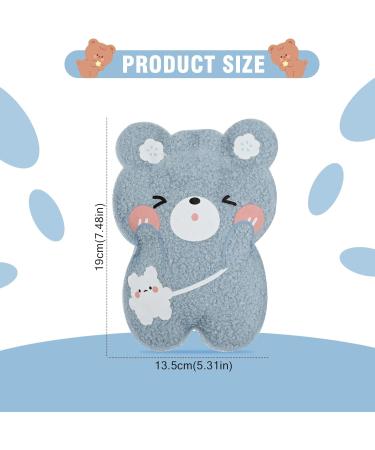 350ML Small Hot Water Bottle with Plush Cover for Pain Relief - Blue - Buy Online on GoSupps.com