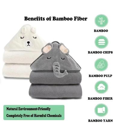 YECELINST 2 Pack Bamboo Hooded Baby Towel - Premium Soft Bath Towel for Newborns - Ultra Absorbent Natural Towel for Boys and Girls (Elephant Bird) - Buy Online on GoSupps.com
