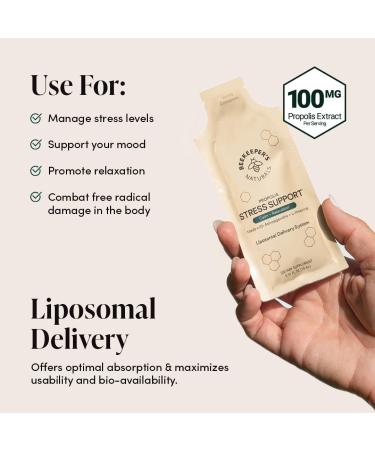 Ashwagandha Liposomal Stress Support by Beekeeper's Naturals 600mg with Propolis L-Theanine Anti-Stress Support for Calm & Relaxation 10ct 10 Count (Pack of 1) - Buy Online on GoSupps.com
