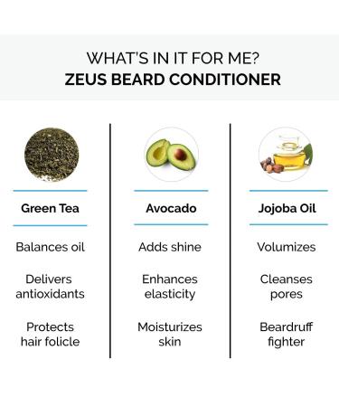 ZEUS Sandalwood Beard Conditioner Wash - 8 oz - Made in USA with Green Tea & Natural Ingredients for Cleansing and Softening - Buy Online on GoSupps.com