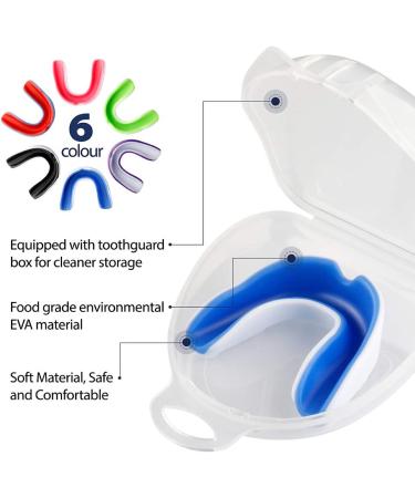 Vanmor 6 Pack Youth Mouth Guard for Kids - Double Colored Teeth Braces with Case - Ideal for Football, Basketball, MMA, and More - Moldable Mouthpiece for Boys and Girls - Buy Online on GoSupps.com