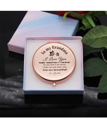 Muminglong Frosted Compact Makeup Mirror - Grandma Gifts for Thanksgiving & Birthday from Grandson - Buy Online on GoSupps.com