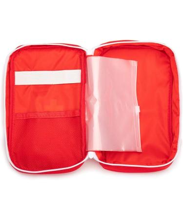 Jipemtra Small First Aid Kit Bag - Red Handle Outdoor Travel Rescue Pouch for Car, Home, Office & Sport - Buy Online on GoSupps.com