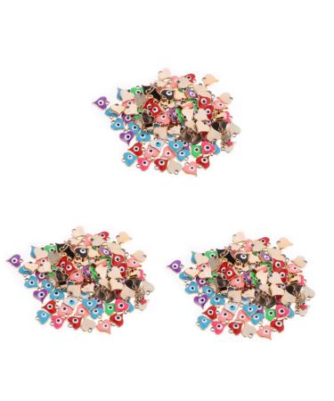 Lurrose 300 Pcs Heart Shaped Eye Material Heart Earrings Evil Eye Charm Pendants Round Apparel Resin Crafts