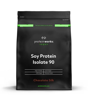 Protein Works Soy Protein 90 (Isolate) Protein Powder | 100% Plant-Based | Low Fat | No Added Sugar | Gluten-Free | Chocolate Silk | 500 g Chocolate Silk 500g