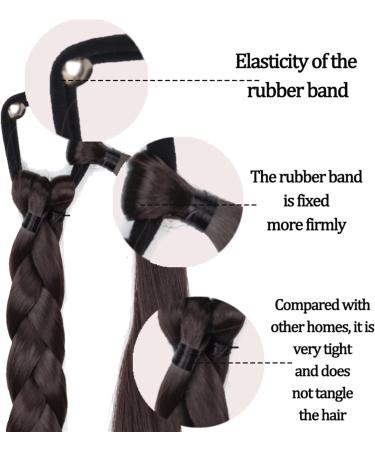 Ponytail Extension 34 Inch Synthetic Braided Ponytail Hairpieces with Elastic Rubber Band Heat-Resistant High Temperature Fiber Suitable for Women Ponytail Hair Extension(Color:12H24) 34inches 12H24 - Buy Online on GoSupps.com