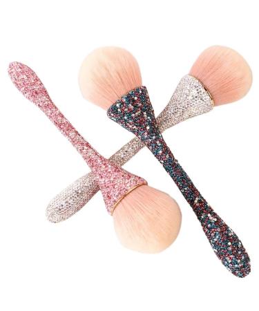Shiny Rhinestone Makeup Brush | Perfect Blending & Buffing Cosmetic Tool for Women - Silver & White - Buy Online on GoSupps.com