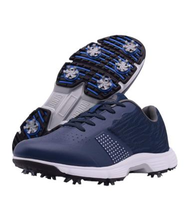 Zakey Waterproof Professional Golf Shoes Men Spikes Golf Sneakers Male Outdoor Anti Slip Walking Footwears 9 Blue