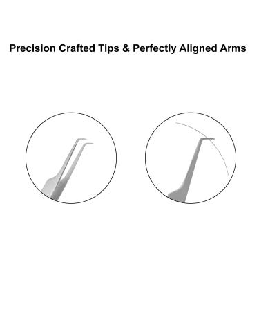 Metaleks Volume Eyelash Extension Tweezers | Stainless Steel Pointed Angular Tip | 2D-5D | Sterilizable 90 Angular Tip - Buy Online on GoSupps.com