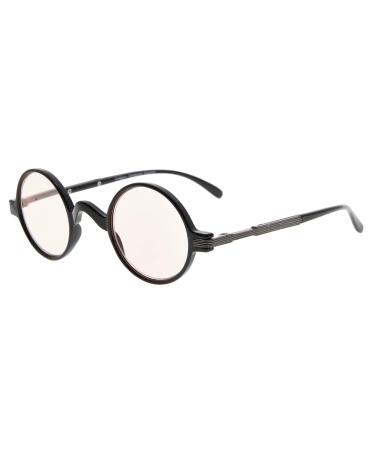 Eyekepper Anti UV Round Reading Glasses Vintage Professor Oval Readers (Black +0.75)