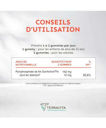 Gummies FER | Tone and Anti-Fatigue | Micro-Encapsulated Iron Element | SunActive Patented Liposomal Form | Optimal Assimilation - Buy Online on GoSupps.com