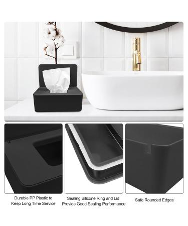 Buy Lectorias PP Material Wet Wipes Box - Sealed Handkerchief & Cosmetic Towel Container - Black | Durable Wet Wipes Holder for Adults - Buy Online on GoSupps.com