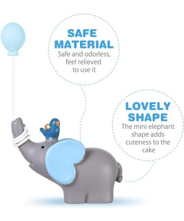 YeahiBaby Beautiful Resin Elephant Balloon and Heart Cake Topper or Small Dessert Decoration for Wedding Party Tables (Sky Blue) - Buy Online on GoSupps.com
