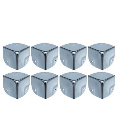 HMF 14966-09 Metal corner protectors for suitcases | 8 pieces | 40 x 40 x 40 mm | Silver galvanized square 40 mm