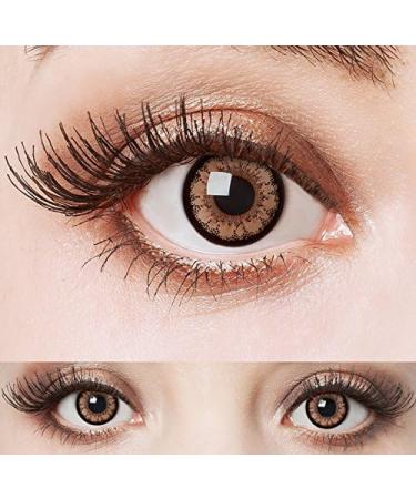 Aricona Brown Contact Lenses - Annual Colored Lenses for Big Eyes Effect | Non-Prescription - 2 Pieces - Buy Online on GoSupps.com