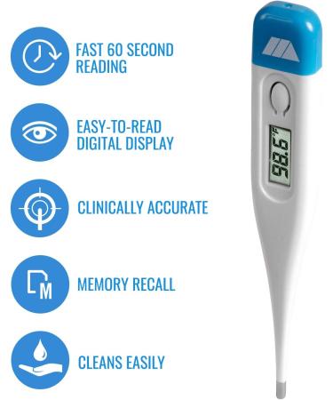 MABIS Digital Thermometer for Adults, Children, and Babies - Oral & Underarm Temperature Thermometer - 60 Second Readings - FSA HSA Eligible - Buy Online on GoSupps.com