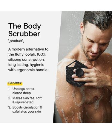 Tooletries Ultimate Scrubber Set - 2x Scrubbers & Holders - Silicone Organizer for Shower & Bathroom - Silicone-Grip Technology - Charcoal - Buy Online on GoSupps.com