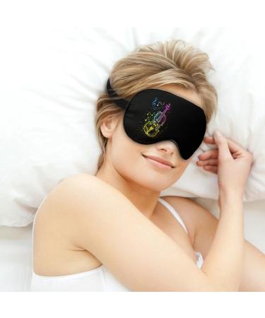 Colorful Violin Music Notes Sleep Mask | Adjustable Eye Mask - Blocks Light for Men & Women - Buy Online on GoSupps.com