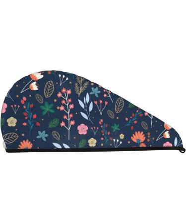 Colorful Flowers Microfiber Hair Towel | Soft & Super Absorbent Hair Wrap for Long Curly & Thick Hair | Quick Dry Coral Velvet Cap for Women - Buy Online on GoSupps.com