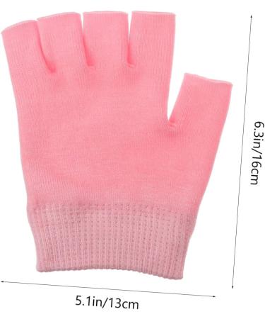 HAPINARY 2 Pairs Gel Gloves Half Finger Gloves Fingerless Moisturizing Gloves for Dry Hands Skin Care Gloves Comfortable Gloves Cotton Moisturising Gloves at Night Lotion Miss Dipping Pink - Buy Online on GoSupps.com