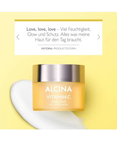 ALCINA Cr me de jour la vitamine C - 1 x 50 ml - Cr me hydratante pour le visage 24 h avec effet antioxydant contre le vieillissement pr matur de la peau et effet brillant - Avec acide hyaluronique - Buy Online on GoSupps.com