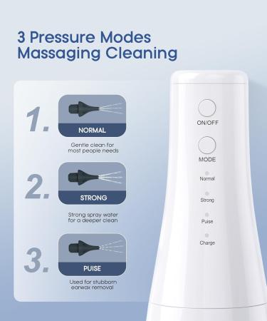 Wireless Ear Wax Removal Tool - Safe & Effective Kit with 3 Pressure Modes 8 Tips & Basin for Adults - Buy Online on GoSupps.com
