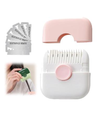 2 in 1 Trimpocket Hair Trimmer/Comb with Blades Dead Ends Hair Trimmerhair Trimmer Women Split Ends Split End Hair Trimmer Manual Bangs Trimmer Comb (Pink)