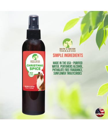 Bath & Brush Therapies Christmas Spice Pet Cologne 4.5 oz for Dogs | Long-Lasting Odor Eliminator | Cruelty-Free | Paraben-Free | Made in USA - Buy Online on GoSupps.com