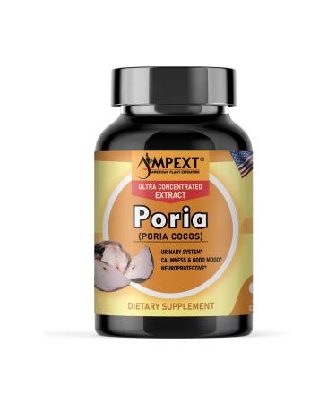 AMPEXT Poria Cocos Mushroom Extract - Premium Quality, Only Fruiting Bodies Extract, Antioxidant, Kidney Support, Calmness & Good Mood, Cardiovascular Boost, 90 Veg Caps.