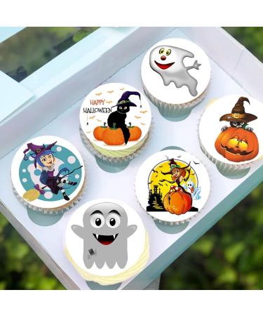 24 x Pre-Cut Halloween Mix 22 Edible Stand up Wafer/Rice Paper Cupcake Toppers Birthday Party Cake Decorations - Buy Online on GoSupps.com