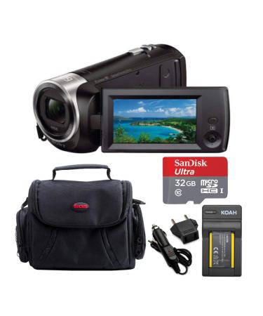 Sony HD Handycam Camcorder (Black) Bundle 32GB Memory Card, Batteries, and Case (2 Items)