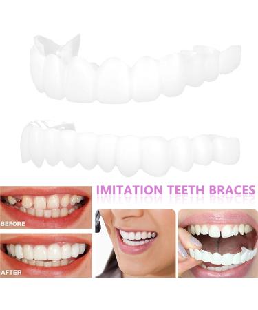 OTCPP Dentures Teeth Temporary Veneers for Natural Comfort - 2 Sets + Adhesives - Buy Online on GoSupps.com
