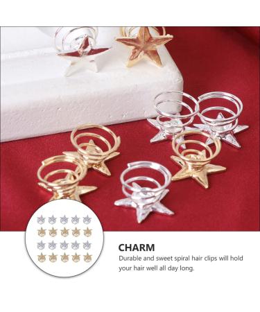 20Pcs Spiral Hairpins - Stars & Swirls Twisted Hair Clips | Bridal Wedding Accessories - Buy Online on GoSupps.com