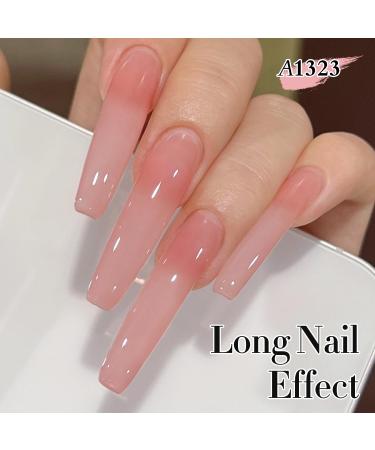 Double Rhythm Translucent Gel Polish - Sheer Neutral 15ML Nail Art (Pink Clear-A1323) | DIY at Home - Buy Online on GoSupps.com