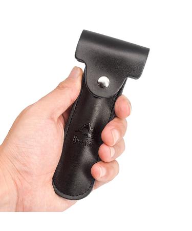 RIVERLAKE Genuine Leather Protective Travel Case for Safety Razor - Double Edge Safety Cover/Shaving Holder Pouch (Black) - Buy Online on GoSupps.com