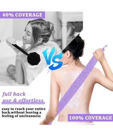 ADERTOS 2 PCS Back Scrubber for Shower Exfoliating Loofah Back Washers Deep Exfoliating Towel Cloth Double Side Scrubbing Strap Body Bath Sponge Elastic Backwash Belt Pad with Handles for Men Women - Buy Online on GoSupps.com