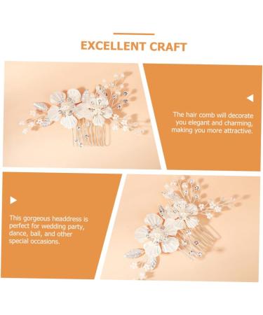 Beaupretty Rhinestone Hair Clips wedding hair clip hair combs for women Bridal Headpieces Flower Hair prom hair rhinestone barrettes manual Hair piece abs Bride Wedding Headdress - Buy Online on GoSupps.com