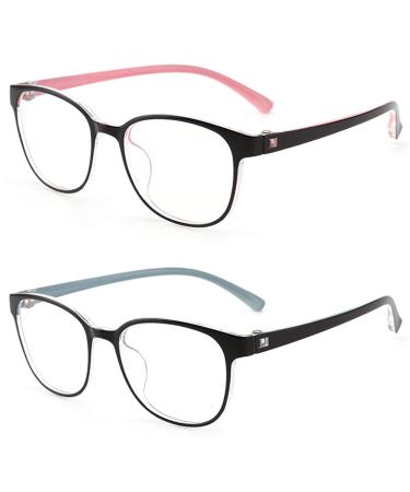 Aroncent 2PCs children blue light glasses anti blue light glasses children's glasses blue light filter glasses glasses frame young girls 8-18 years