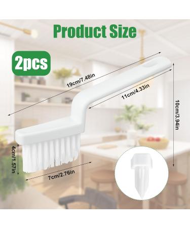 2pcs V Shaped Grout Cleaner Brush Handheld Stiff Bristle Crevice Cleaning Brush Multifunctional Shower Scrub Tool for Tile Floors Tracks Door Slot Bathroom Kitchen - Buy Online on GoSupps.com