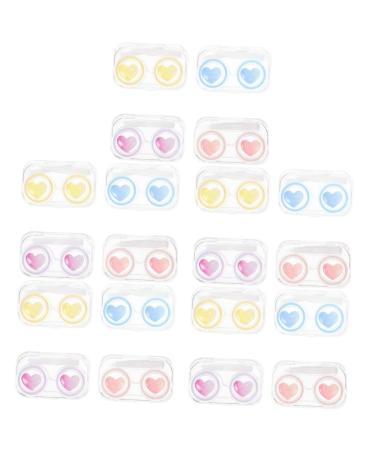 Healvian pack with 20 pieces of contact lens container travel set for contact lenses Storage container for contact lenses eyelash care for contact lenses pp small make -up mirror travel travel