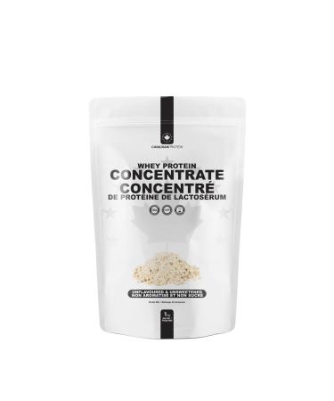 Canadian Protein Whey Concentrate 24g of Protein | 1 kg of Unflavoured & Unsweetened Low Carb Keto Friendly Workout Recovery Drink | Protein Powder Rich in BCAA Amino Acids