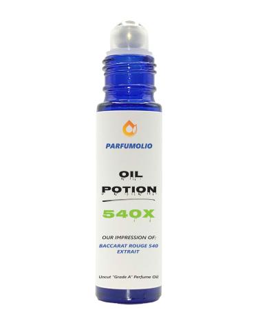 Oil Potion # 540X Inspired by Baccarat 540 Extrait Replica Fragrance Unisex Uncut Grade A Fragrance Body Oil Dupe Concentrated Long Lasting Roll-On 10ml / 0.33 oz