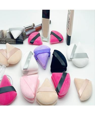 6 Pcs Triangle Wedge Soft Velour Powder Puffs - Black and White - Buy Online on GoSupps.com