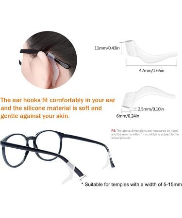 PTSLKHN Soft Silicone Eyeglass Ear Hooks  10 Pairs of Non-Slip Eyeglasses Ear Grips for Glasses  Sunglasses  Reading Glasses Clear - Buy Online on GoSupps.com